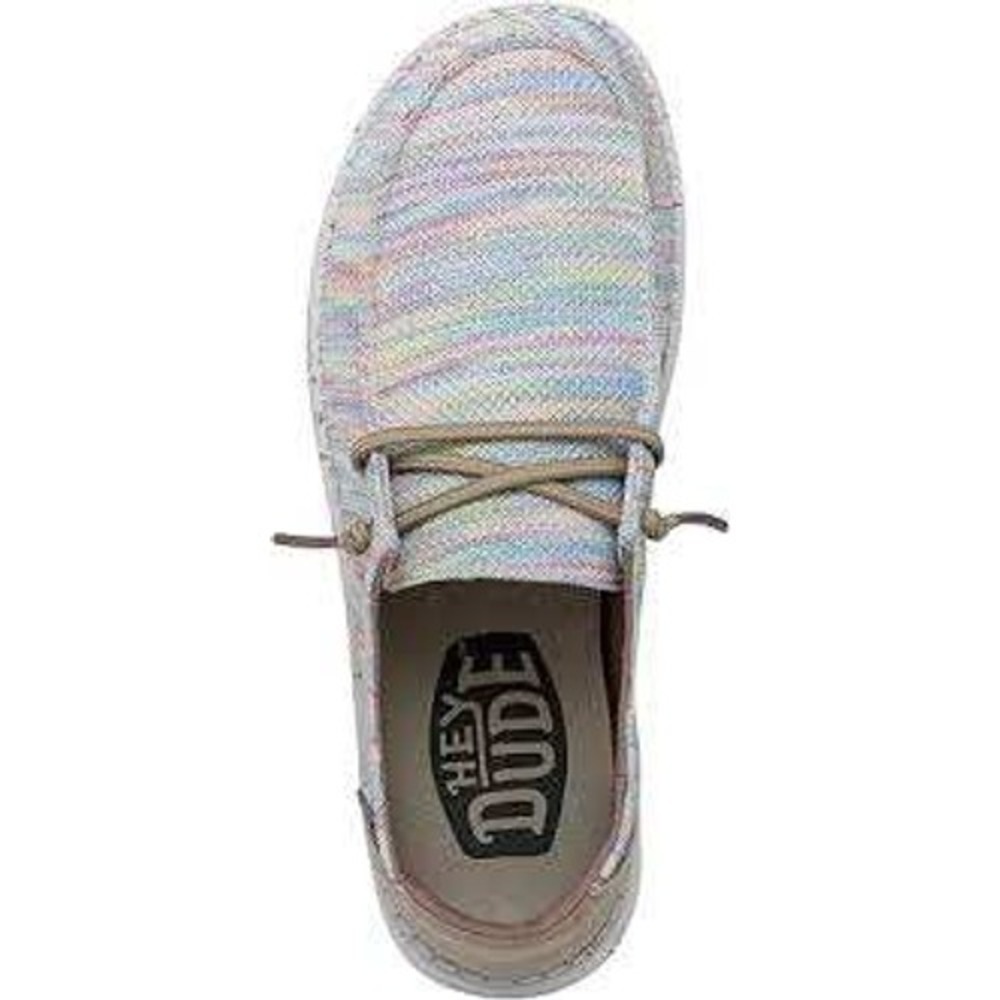 Hey Dude Wendy Youth Stretch Shoes Rainbow Multicolor Knit Slip On‎ - Size Y4